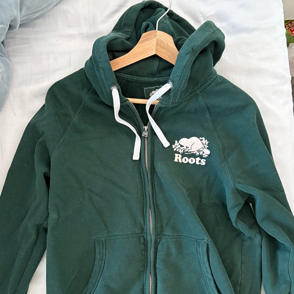 Roots Forest Green Zip-Up Hoodie